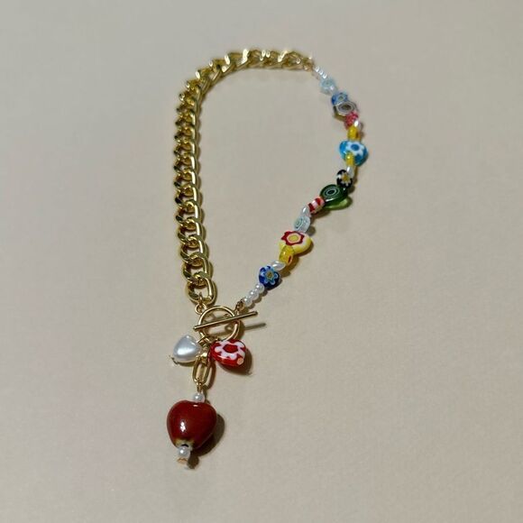 Boho beaded necklace N708 - Picture 3 of 4